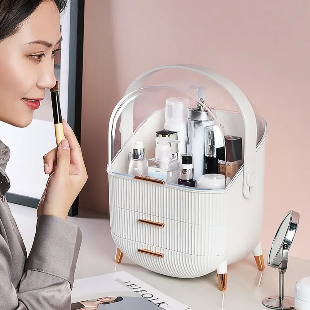 

Пластиковая коробка для хранения косметики, водонепроницаемый пылезащитный органайзер для ювелирных изделий, органайзер для макияжа, большая вместимость, ящик для хранения макияжа, ванная комната