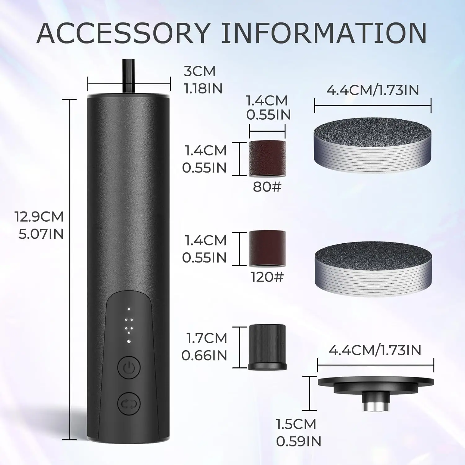 2 في 1 مزيل مسامير القدم الكهربائية القابلة لإعادة الشحن ومزيل الجلد الميت 6 سرعات مجموعة طلاء الأظافر للعناية اليومية