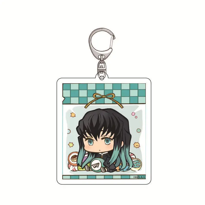Chaveiro acrílico para anime demonslayer personagem modelo tanjirou nezuko mitsuri kimetsu saco pingente 6cm fãs presente requintado