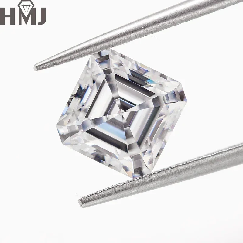 Loose Moissanite 0.15-10 CT Super White D Color Asscher Cut Moissanite Stone VVS1 Excellent Cut Grade Test Positive Lab Diamond