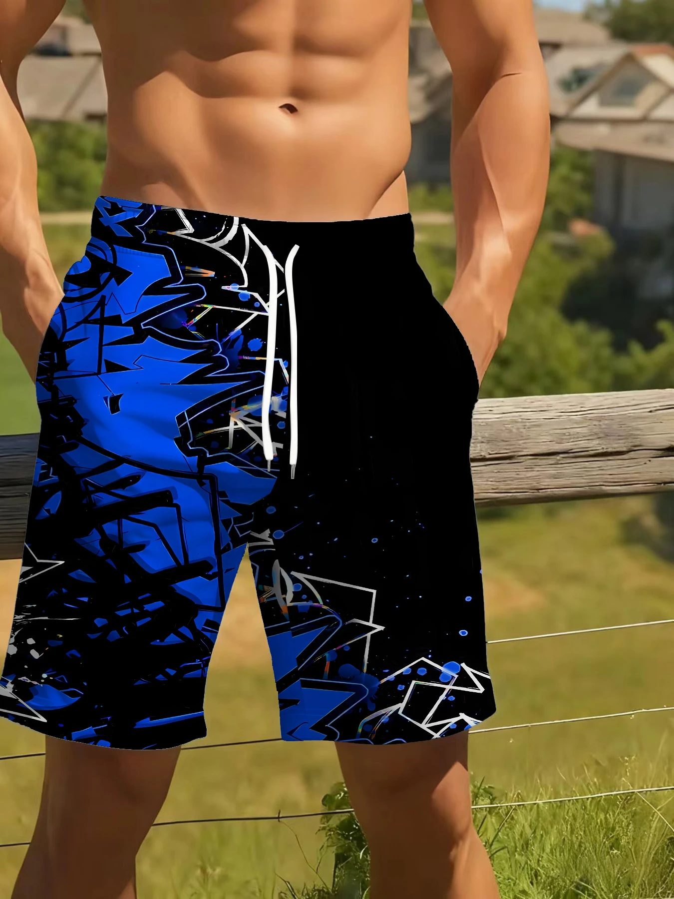 Summer Fashion New Vacation Seaside Surfing Fitness Training Competition Quick Drying Sportswear Summer Men's Shorts Large