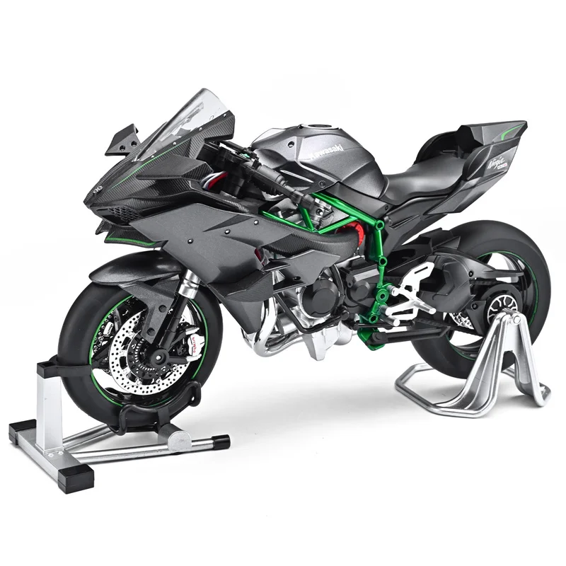 Key Start 1:9 H2 H2R Legering Racing Motorcycle Model Diecast Track Sport Motorcycle Model Geluid en Licht Met Spray Kid Speelgoed Gift - afbeelding 2