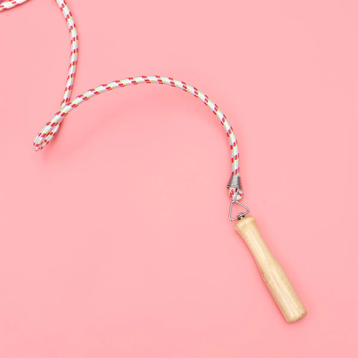

1pc Adjustable Wooden Handle Skipping Rope for Kids Durable Lightweight Sturdy Exercise Rope Beginner Jump Training Sports