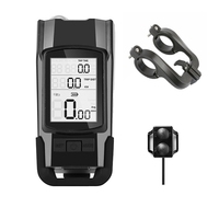 New-3 In 1 Computer Bicycle Light USB Bike Light Lamp 3 Mode Horn Flashlight Bike Speedometer Cycling Front Headlight