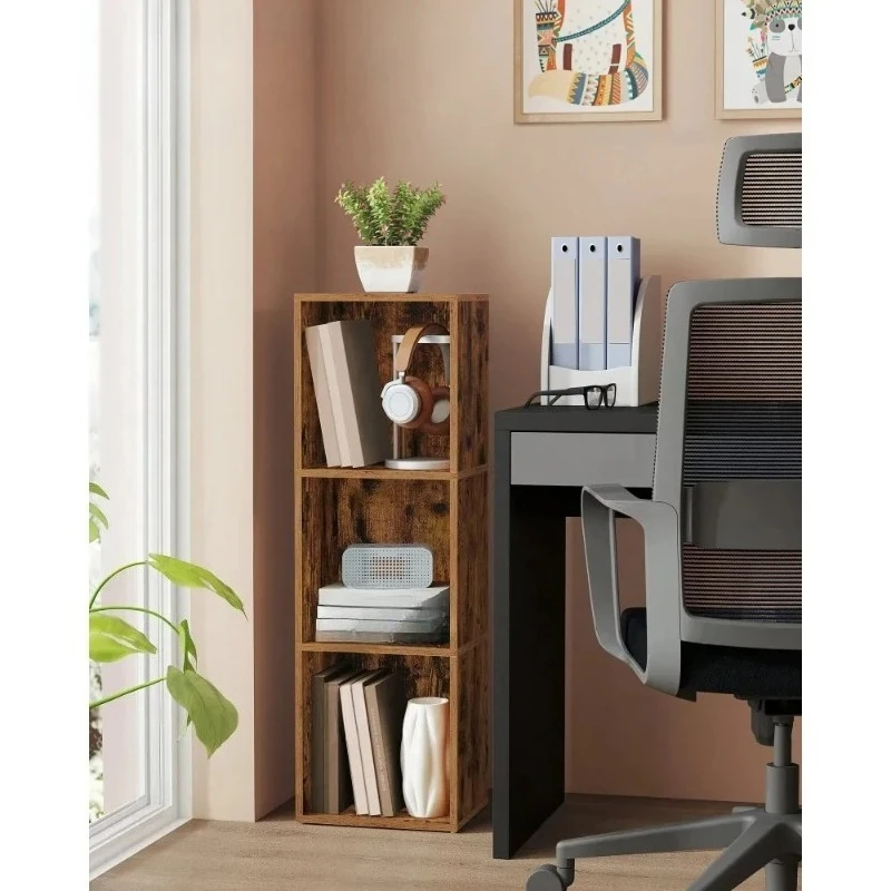 

3-Tier Open Bookcase Freestanding Storage Shelf 9.4 X 11.8 X 37.3 Inches Display Rack for Living Room