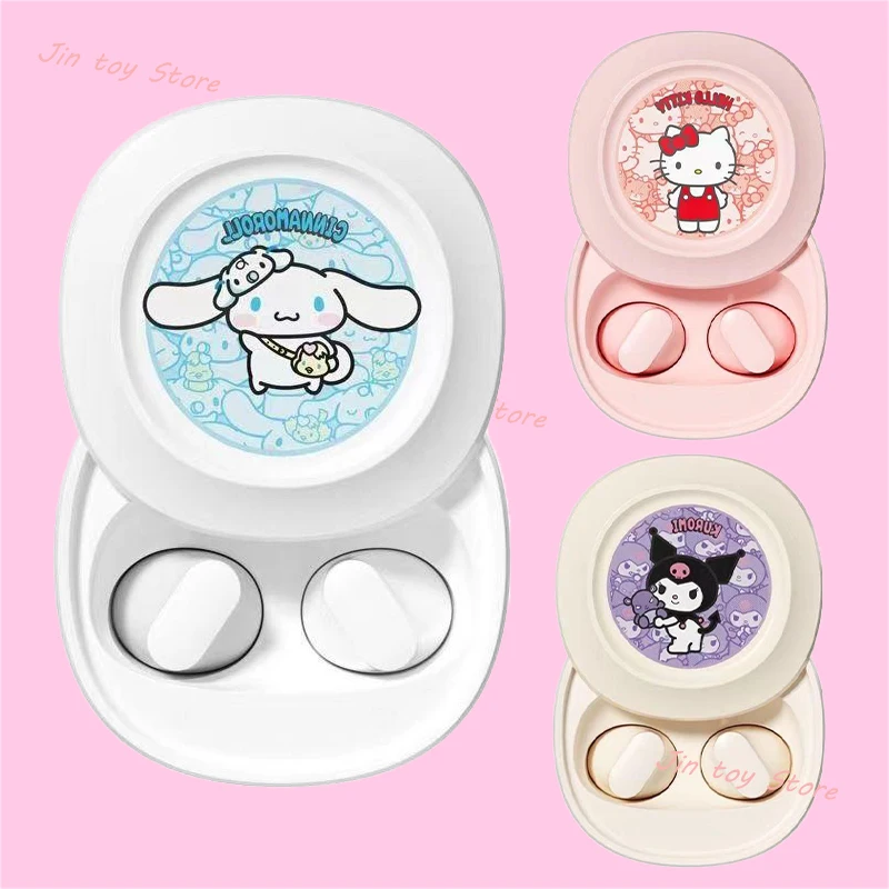 

New Hello Kitty Bluetooth Headset Kawaii Sanrio Kuromi Cinnamoroll In-Ear Wireless Earphone Long Endurance Wireless Headphone