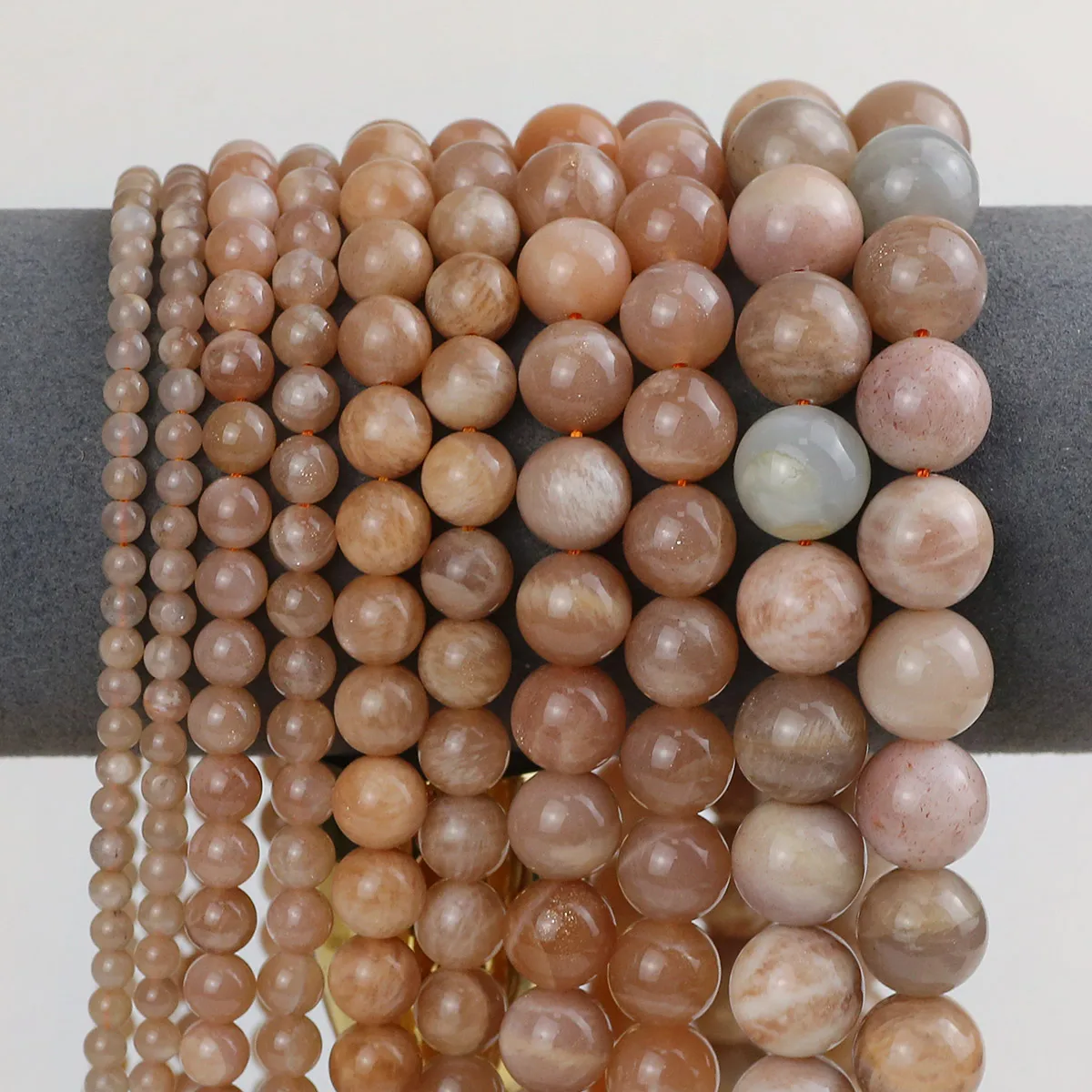 Natural Stone Sunstone Ore Round Loose Beads For Jewelry Making DIY Love Bracelet Neckalce Accessories 4 6 8 10 12mm Findings