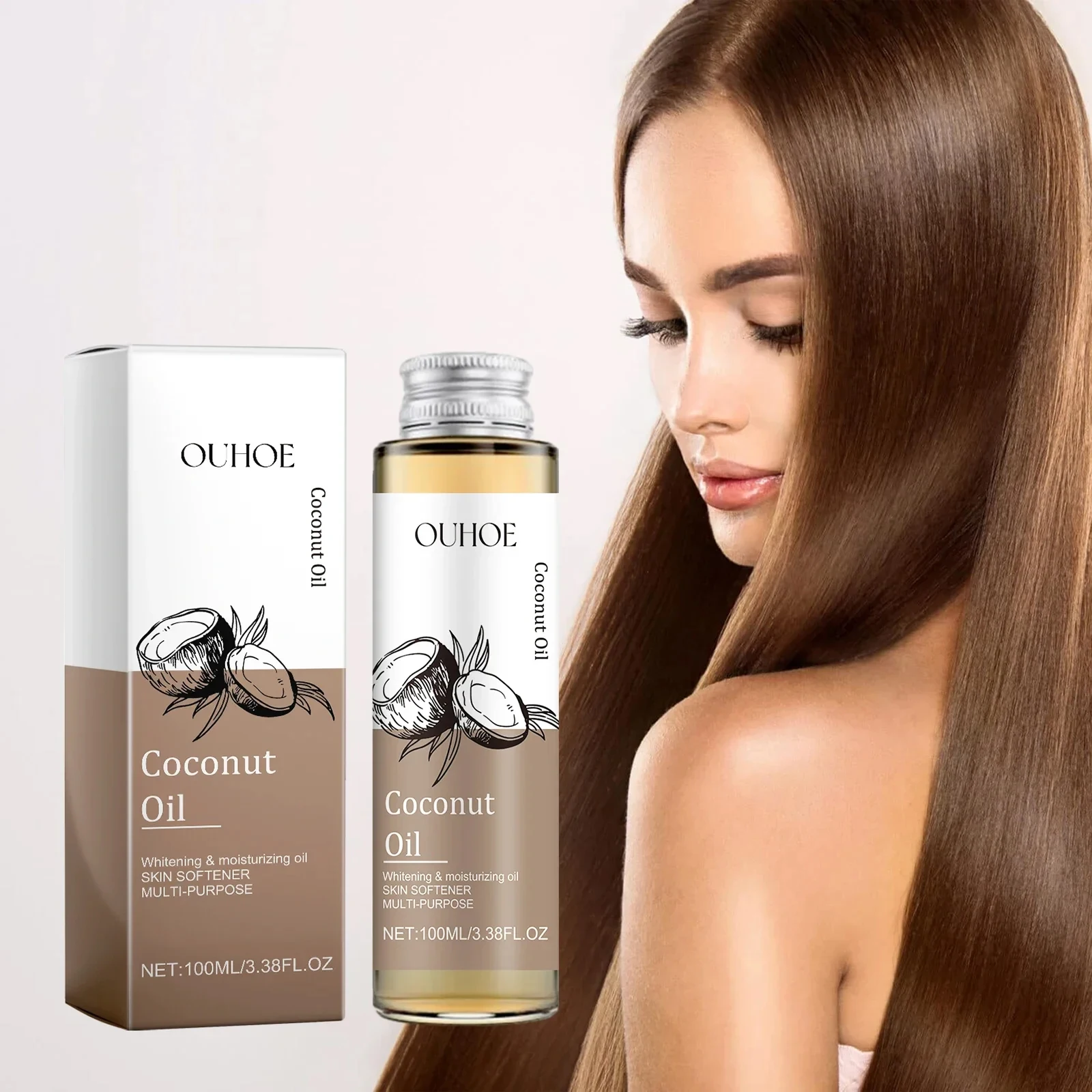 Aceite de coco multiusos - Para depilación, piel y maquillaje - Hidratante y nutritivo natural - Aceite de coco puro prensado en frío
