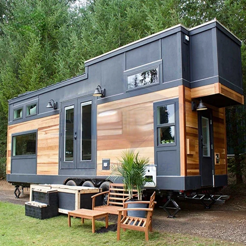 portable tiny house on wheels 2 bedroom with bathroom tub and shower