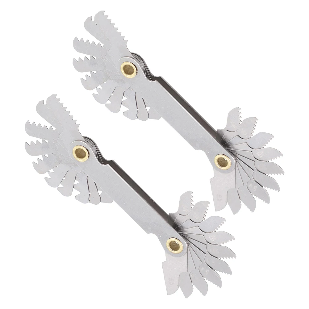2PCS Metric Inch Thread Pitch Cutting Gauge Tool Set 55 Degree 60 Degree Gear Tooth Screw Pitch Gauges Measuring Tools