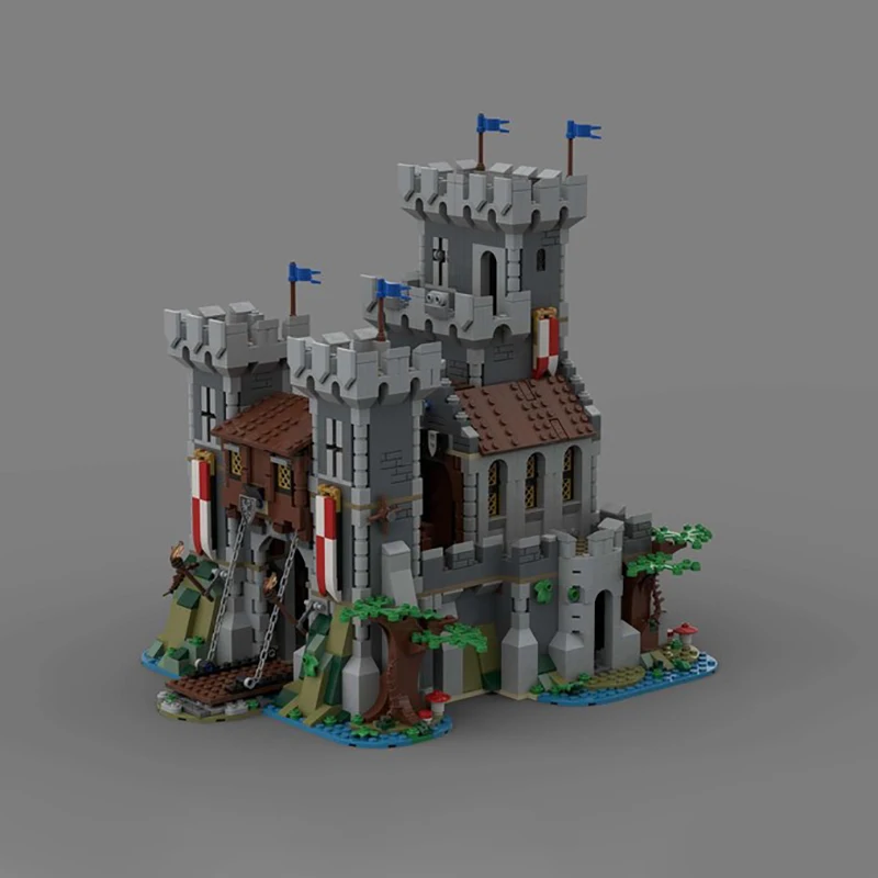 2247 pièces MOC architecture médiévale château de rivière Black Hawk bricolage blocs de construction d'assemblage jouets pour enfants cadeau d'anniversaire
