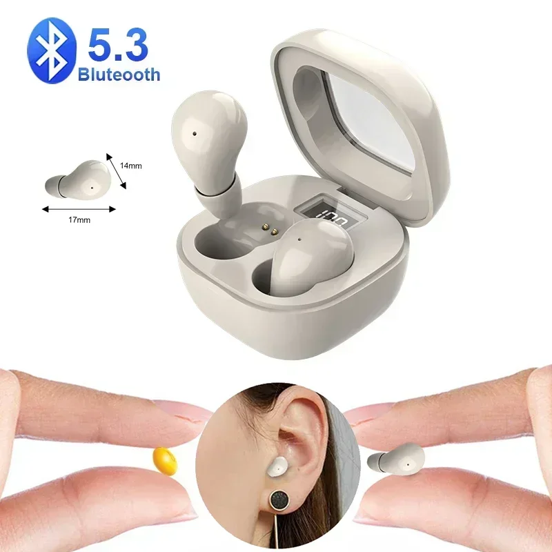 

Mini Invisible Headphones TWS Wireless Earbuds HIFI Stereo Noise Reduction Heasets with Microphones Bluetooth 5.3 Earphones