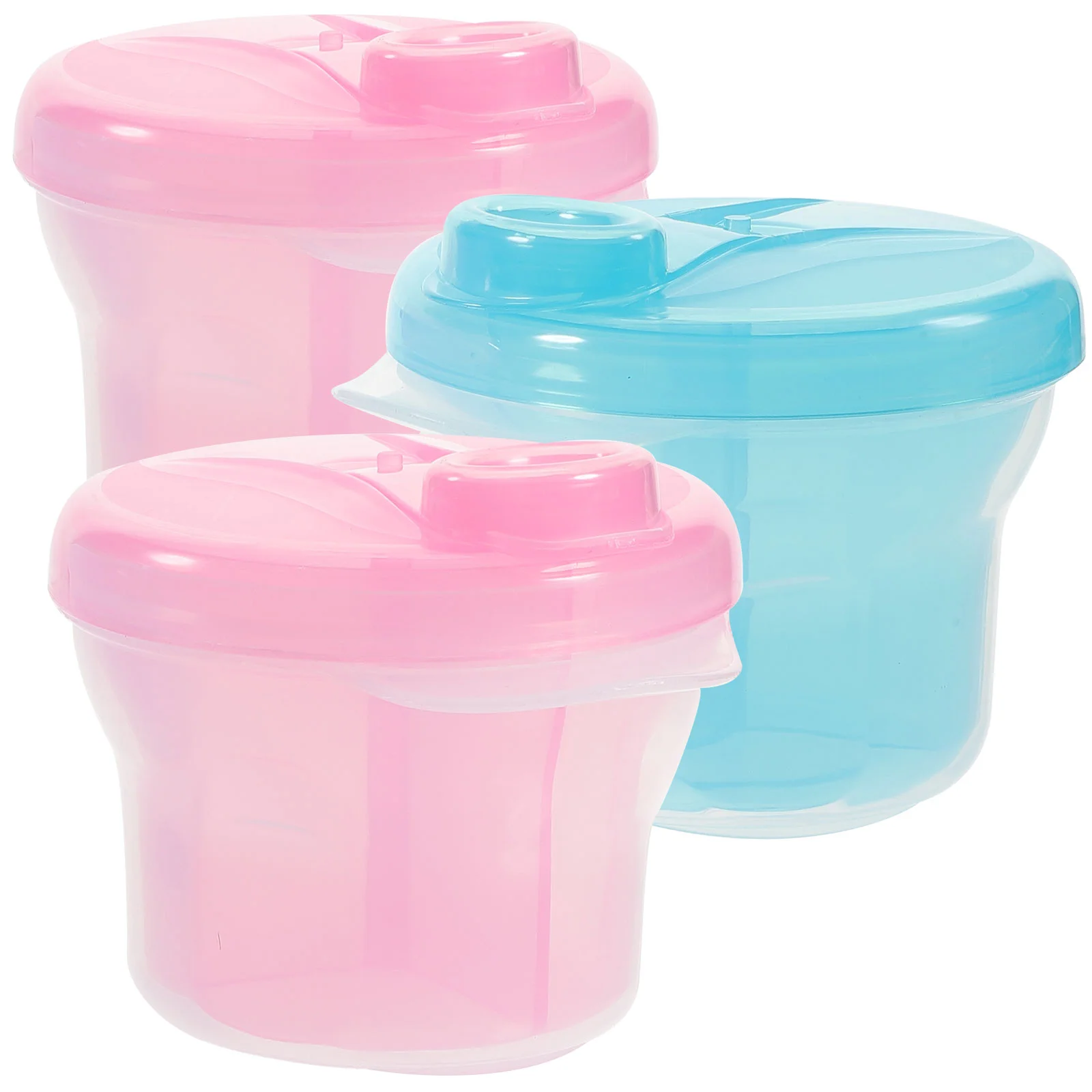 

3Pcs Baby Powder Box Food Grade PP 3 Grids Non Portable Storage Container for Formula Snacks Fruits Accessories