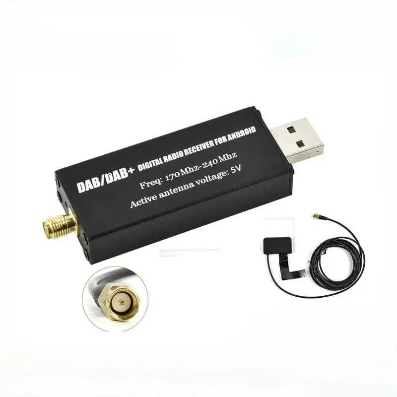

Автомобильный DAB-радиоприемник Цифровой адаптер-тюнер USB Android Радио DAB+ Цифровая аудиотрансляционная антенна для мультимедийного Playe