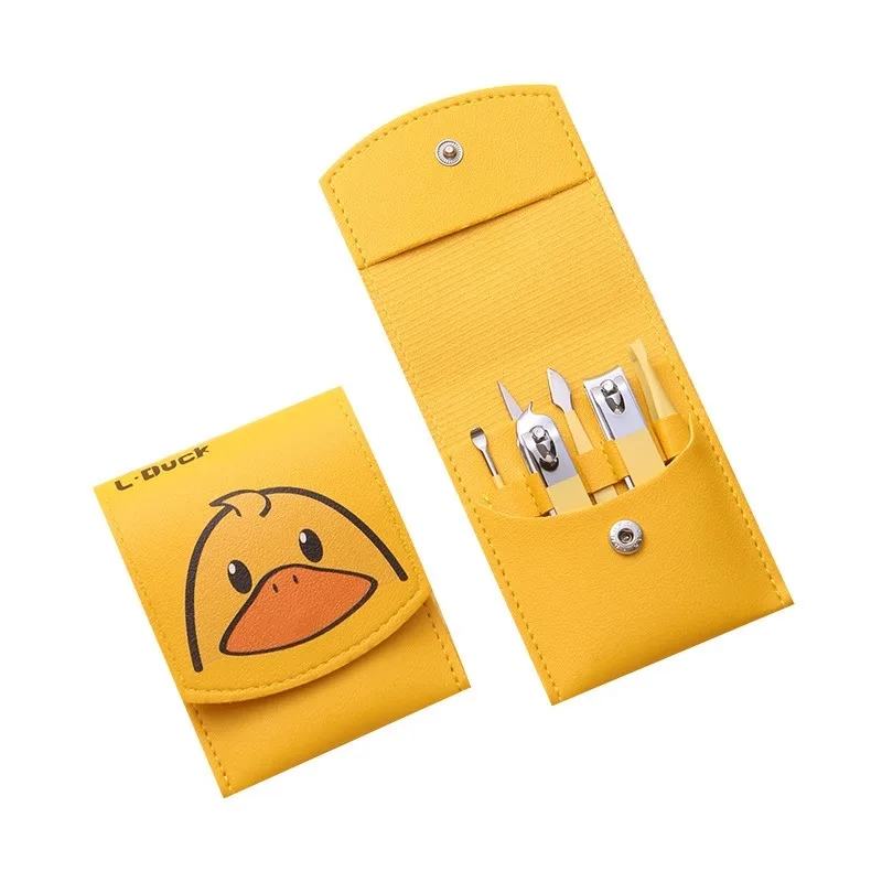 Little Yellow Duck Nail Clipper Set with Oblique Mouth Nail Clipper Household Nail Clipper Tool Female Ear Spoon