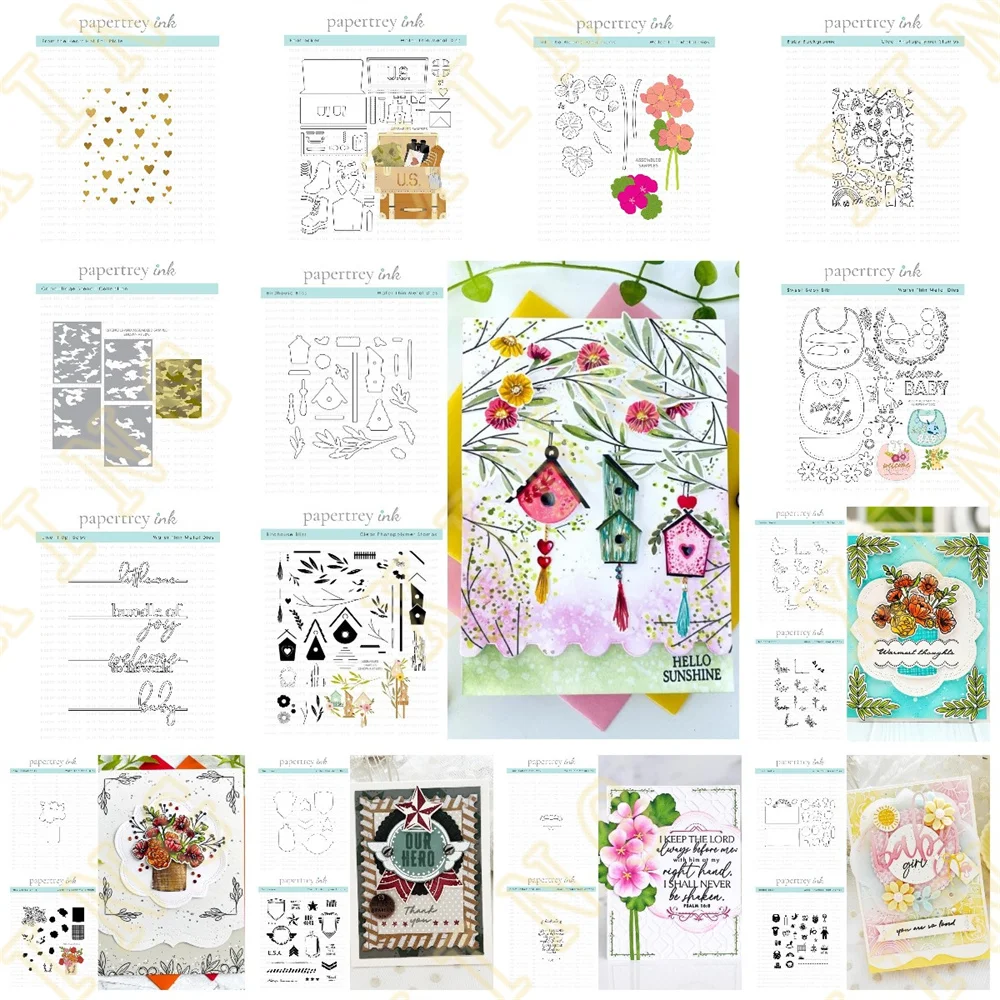 

Metal Cutting Dies Stamps Stencil Hot Foil Embossing Make Paper Greeting Card Making Template DIY Handmade New Flowers Baby