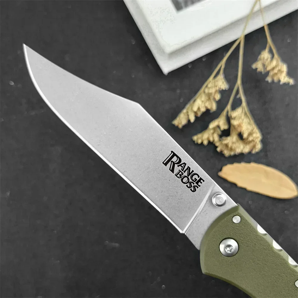 Hunting C/S Range Boss Folding Knife 440C Stonewashed Blade Nylon Fiber Handle Outdoor Camping Knives with Original Box EDC Tool