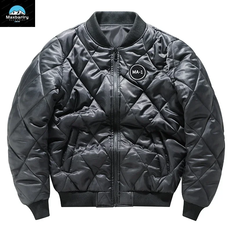 MA-1 Baseball Jacket Men\'s Winter Plus Size Double Sided Thick Quilted Warmth Cargo Jacket Men\'s mountain Hunting Parker Coat