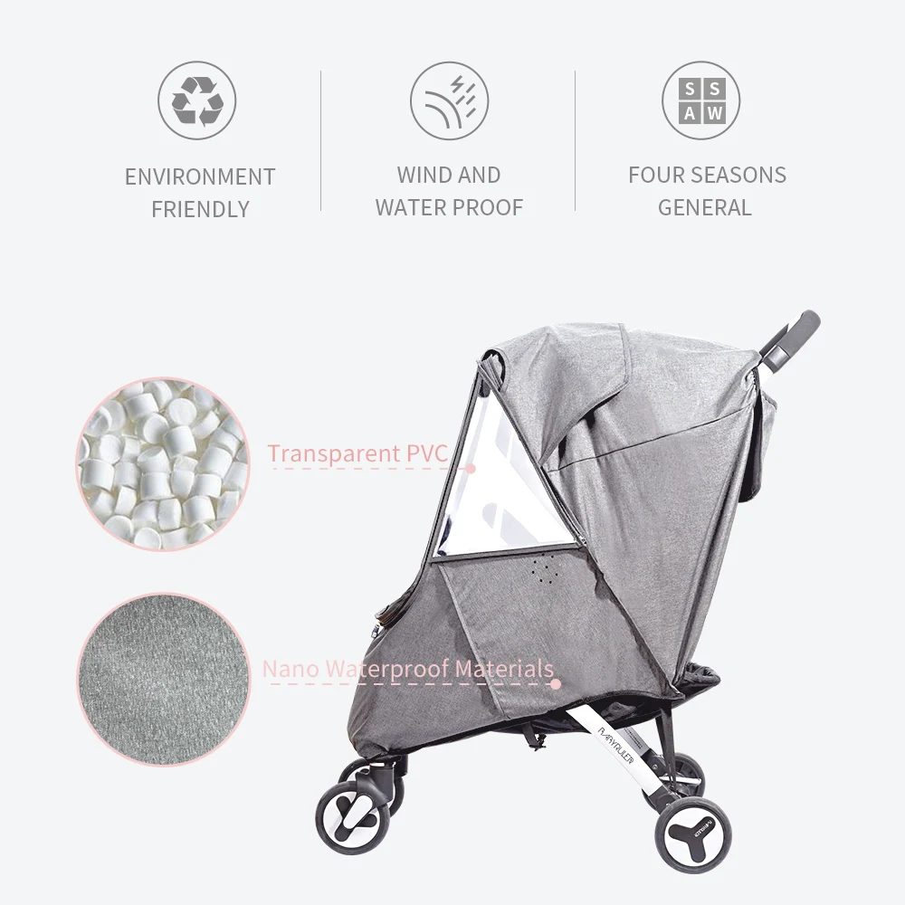 Winter Baby Stroller Cover Universal Wind Dust Weather Shield with Windows For Strollers Pushchairs Stroller Accessories