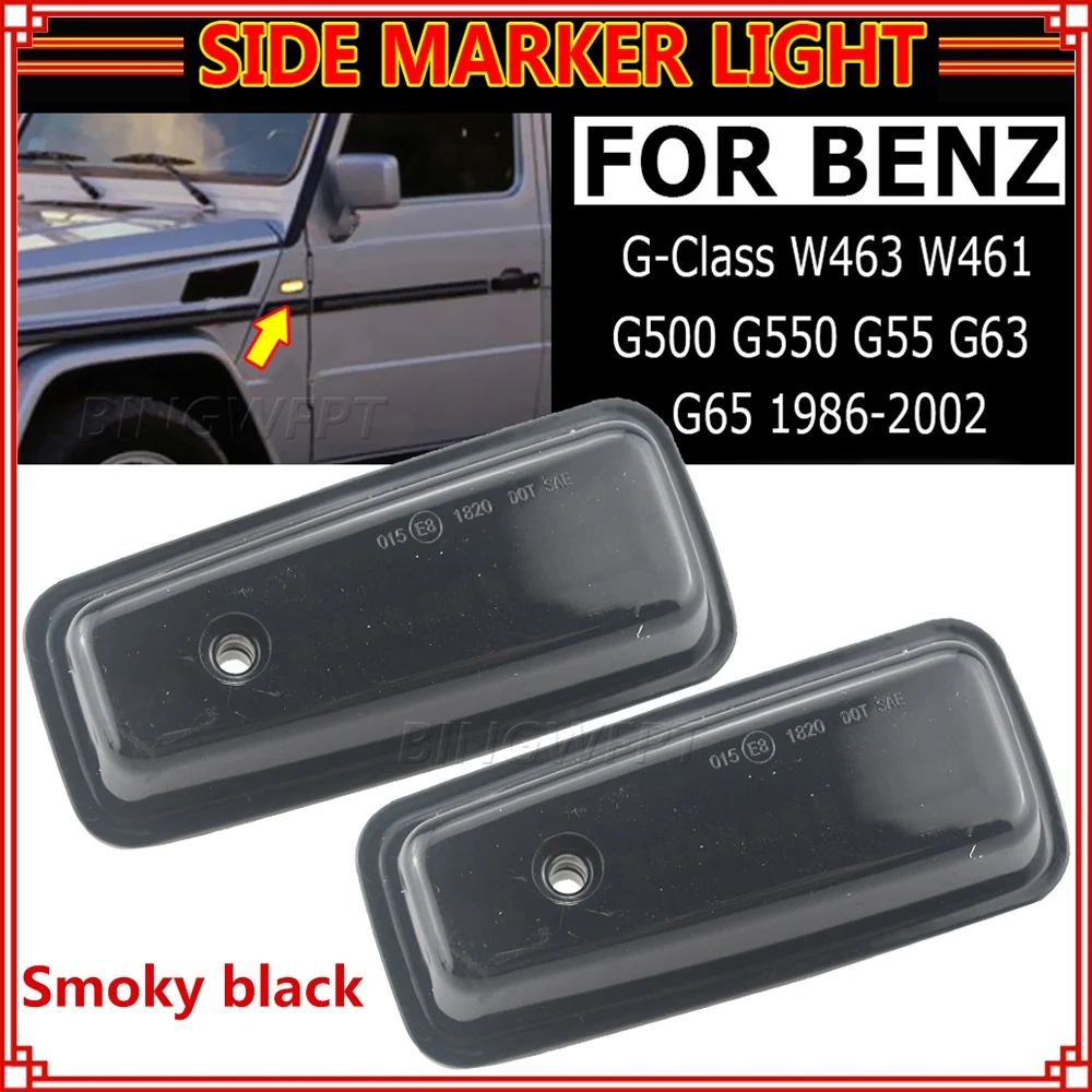2PCS LED Dynamic Side Marker Repeater Light Turn Signal Lamp For Mercedes Benz G Class W463 W461 G500 G550 G55 G63 G65 1986-2002