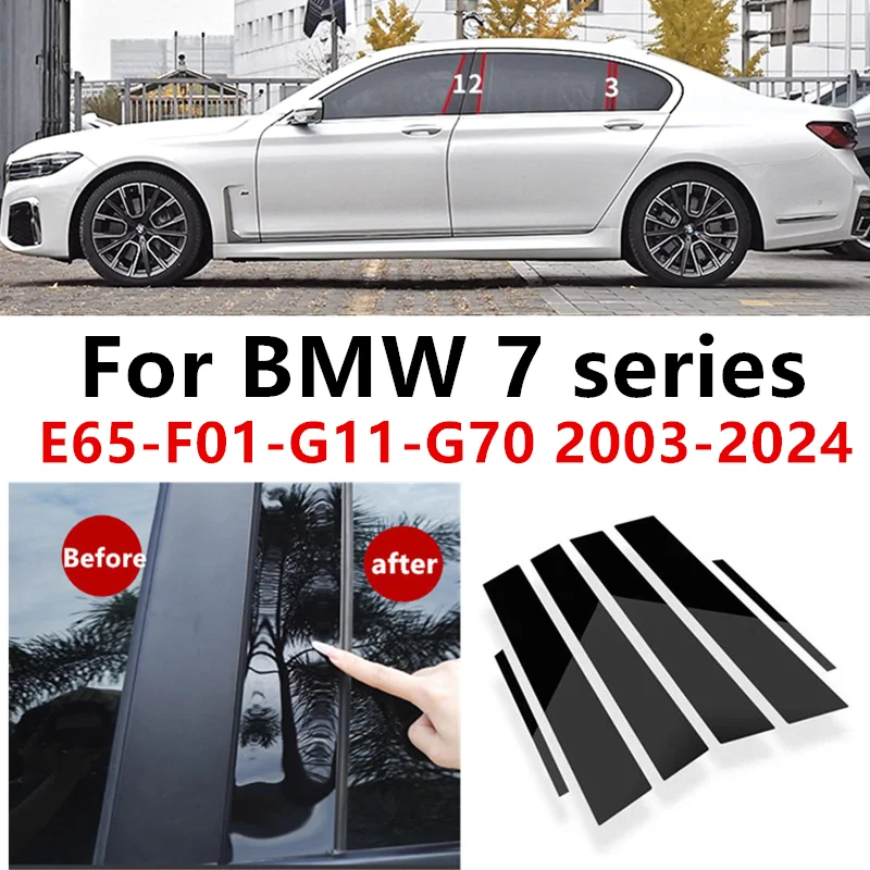

Car Stickers Glue Outside Center Door Pillar Decorative Mouldings For BMW 7 Series E65 F01 G11 G70 2003-2024 Auto Accessories