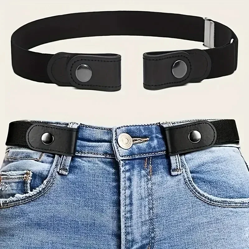 Buckle-Free Belt for Women Men Fashion No Buckle Stretch Elastic Waist Belts for Jean Pants Dress No Bulge No Hassle Waist Strap