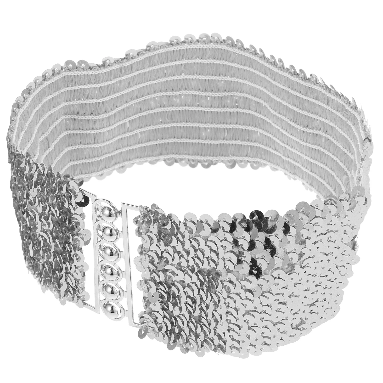 

Wide Elastic Women Waist Belt Sequins Stretchy Fashion Dress Belt Decorative Comfortable Accessory Women Belts