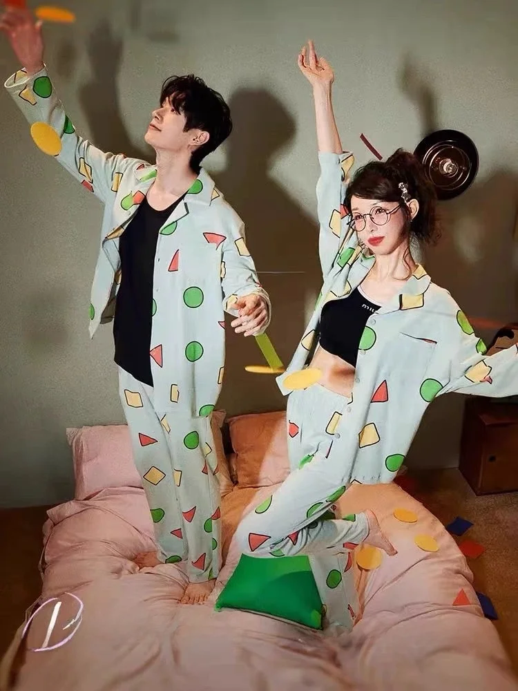 

Kochava Cartoon Pencil ort Sve Long Pants Spwear Set for Women Cute Home Clothes Cotton Spring Autumn Seasonal