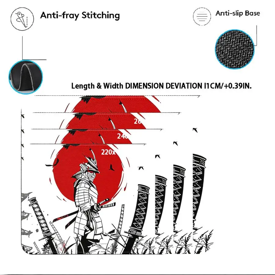 Samurai Warrior Waterproof Mouse Pad office Pad Desk accessories Computer Laptop Pad Game Console Pad Keyboard Mouse Pad