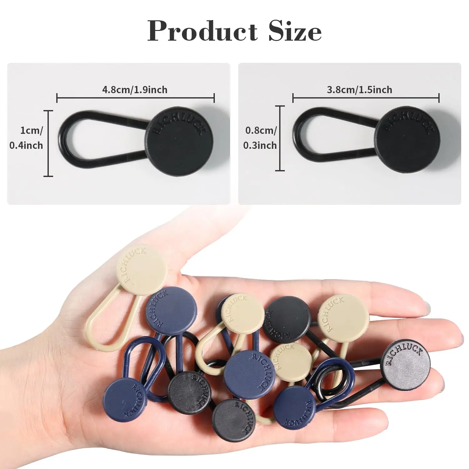 12Pcs Button Extenders for Jeans, Pants Waist Button Extender for Women Men, 3 Colors Pant Waistband Expander