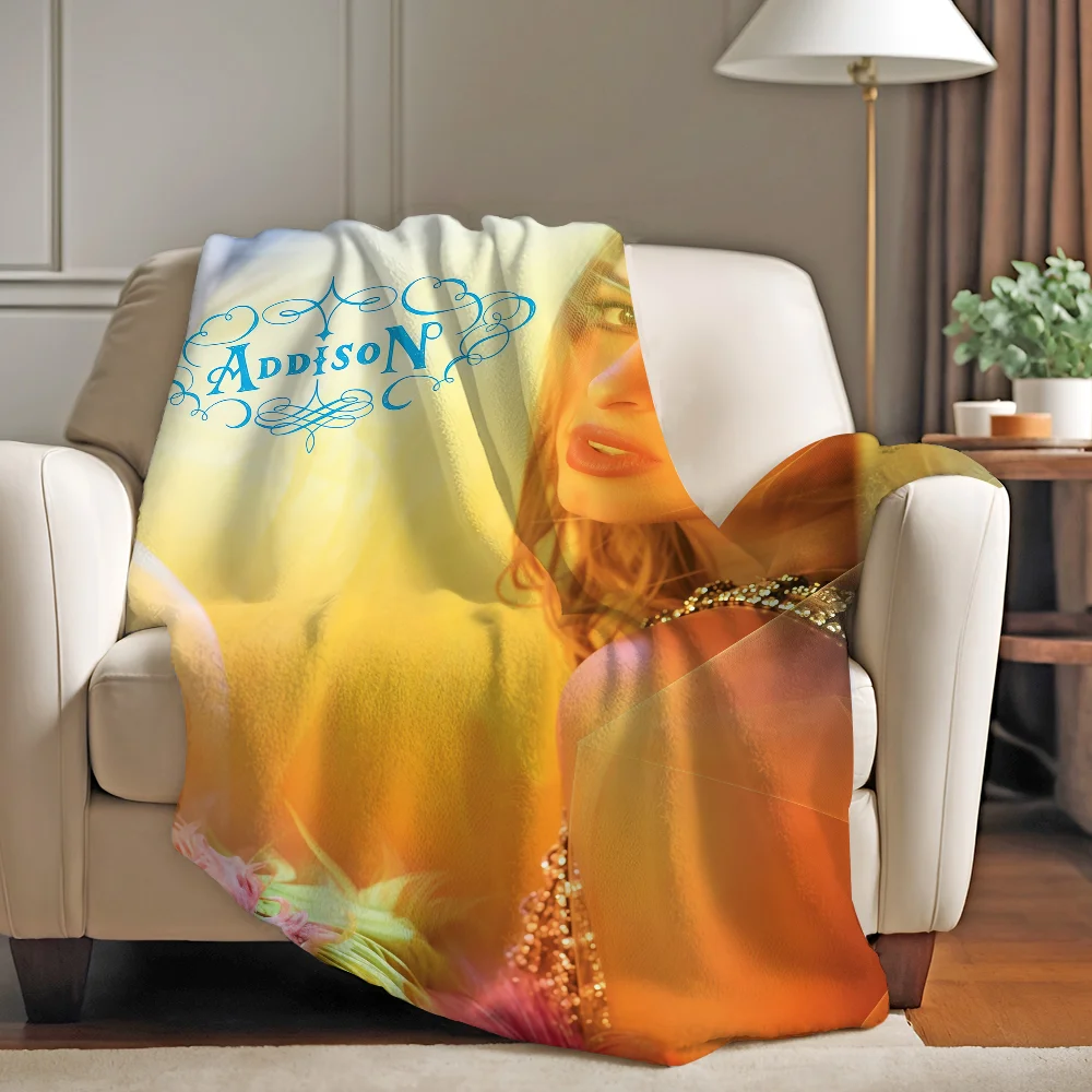 Singer A-Addison Rae Addison manta cálida y suave adecuada para dormitorio sala de estar sofá cama oficina viaje Camping