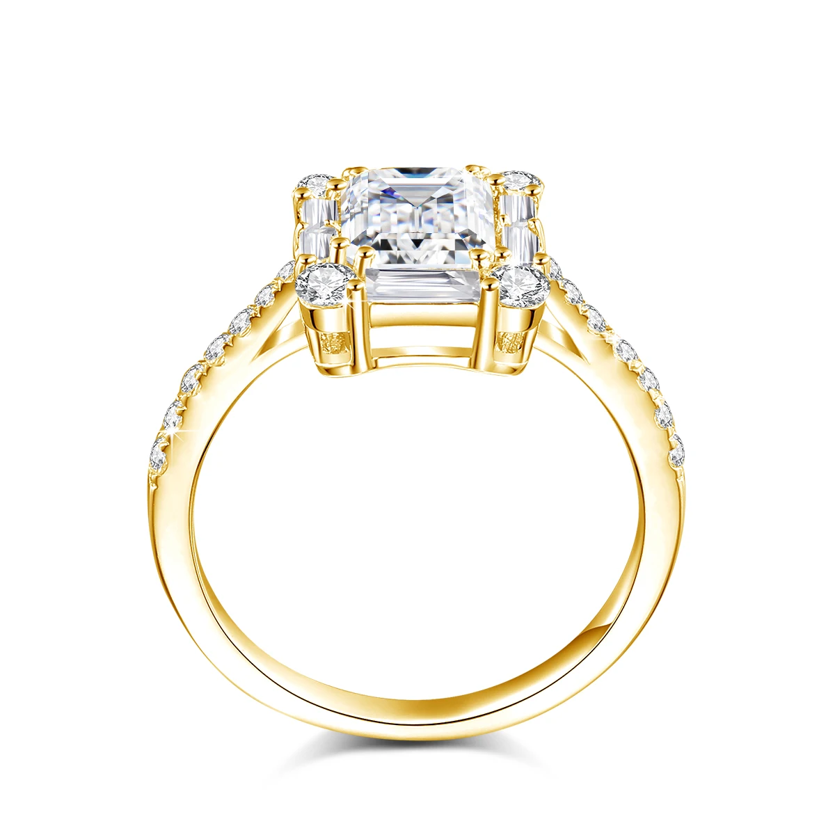 New Emerald Cut 2CT Moissanite Diamond Ring for Women DVVS1 Color Classic Engagement Wedding Fine Jewelry Luxury Gift