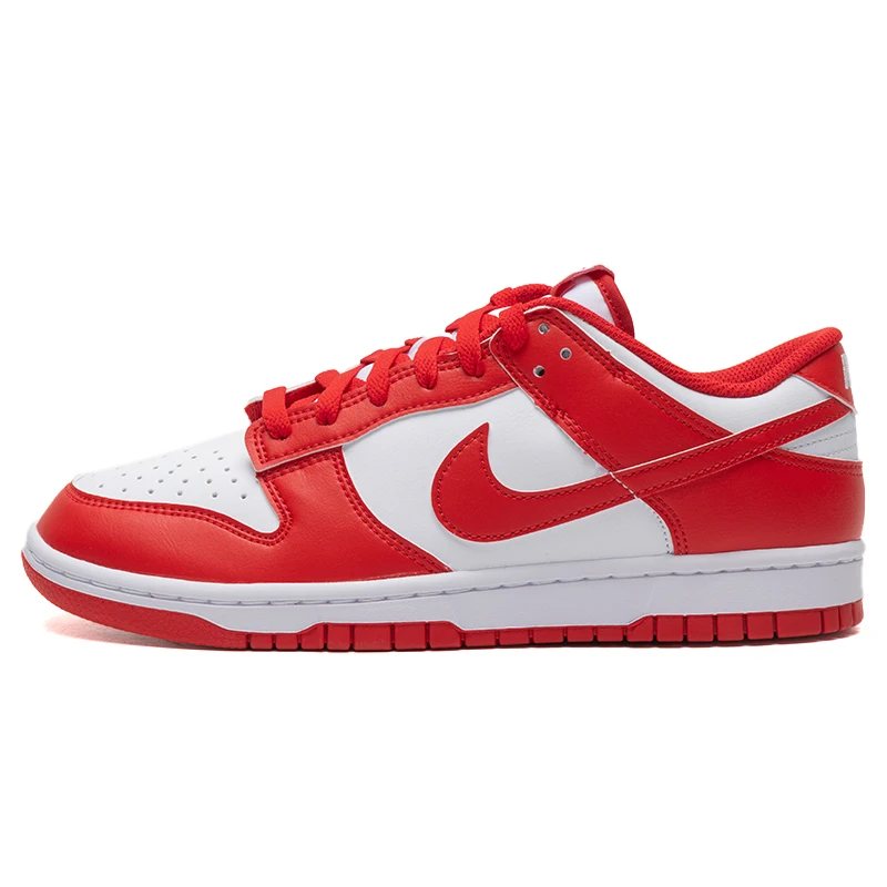 

Nike (Nike) Men's Shoes Dunk Retro Classic Sports Casual Shoes White and Red Low-Top Sneakers Hf5441-104