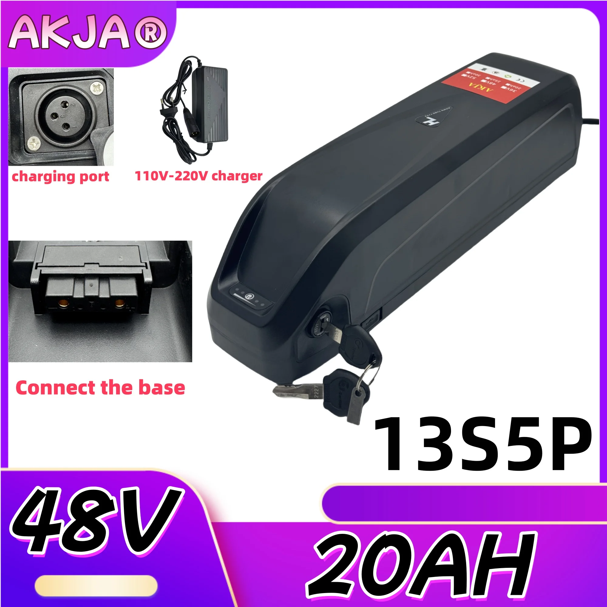 

Air fast transportation，New Full Capacity Power，18650 Hailong Battery，48V20AH Lithium Battery Pack，Suitable for 250-3000W
