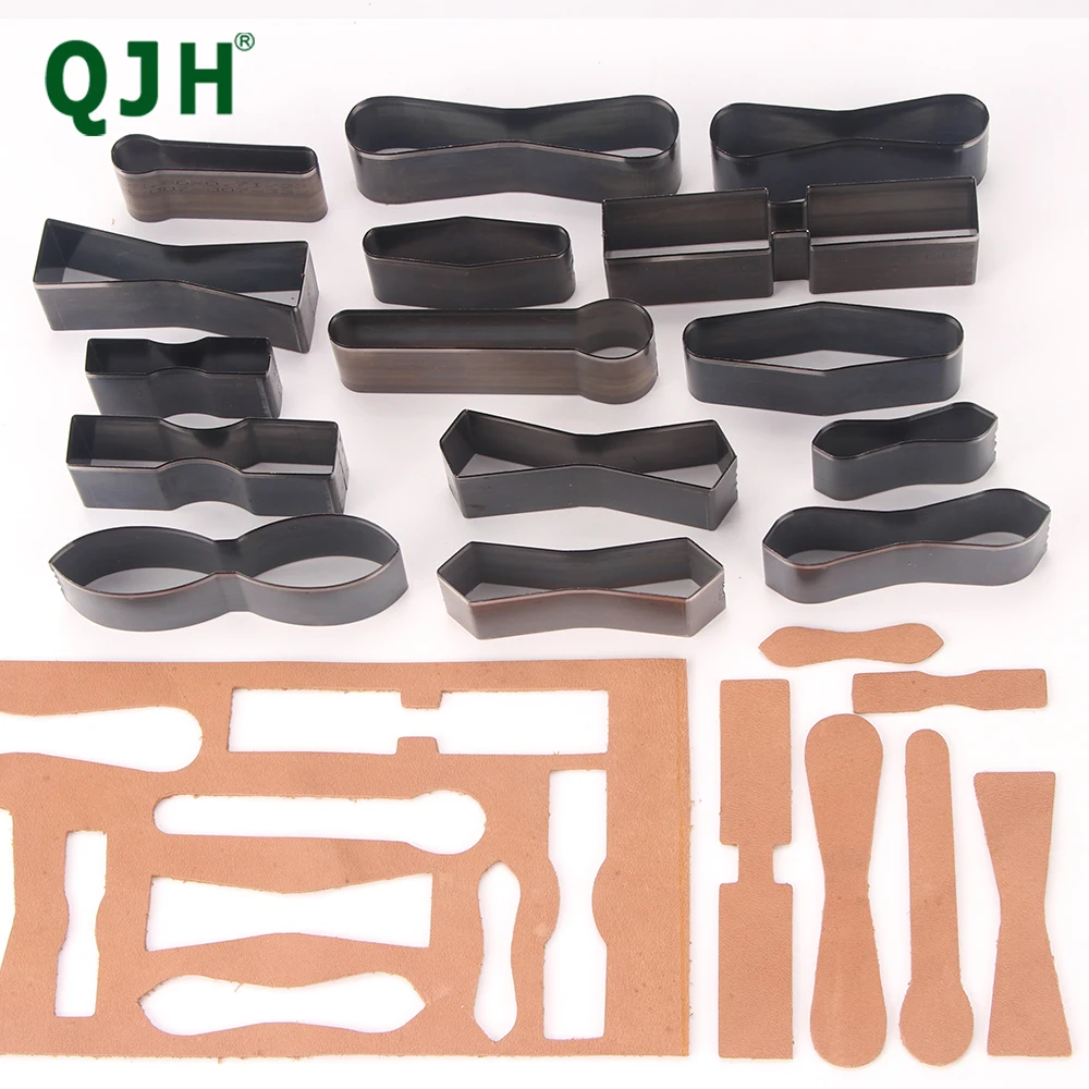 QJH Zipper Head Leather Steel Rules Metal Die Zipper Head Die Knife 15 Designs Stainless Steel Punching Leather Craft Tools