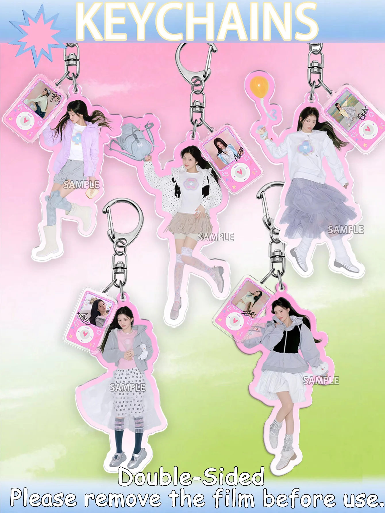 

Ill-It Keychain, Wonhee, Iroha, Yunah, Moka, Minju Keychain, Human-Shaped Keychain, Name Tag, Acrylic Keychain, Fans Merch Goods, Desktop Decoration, Collectible Items, Living Room Decoration, Desk Decoration, Birthday Gift