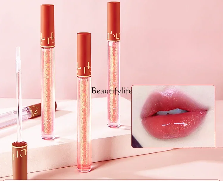 

Lip Care Oil Women's Moisturizing and Nourishing Glass Lip Transparent Water Light Mirror Lip Gloss Glaze Anti-Chapping