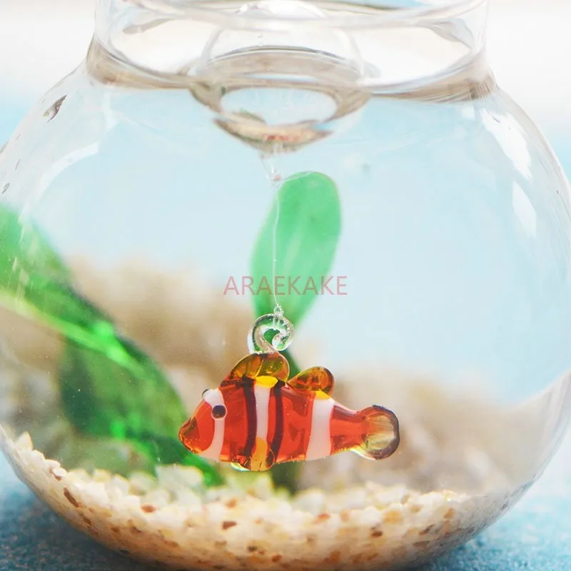 Glass Crafts Floating Ball Bubble Fish Ocean Cartoon Small Animal Swallowtail Fish Goldfish Pure Handmade