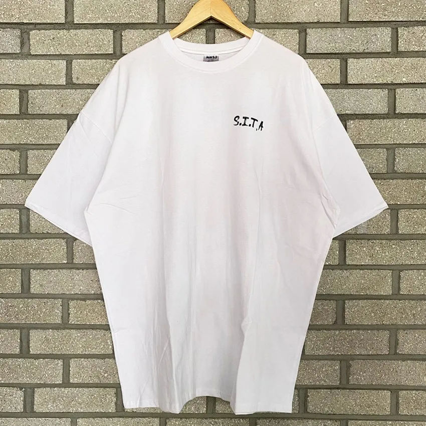 2022 New Men Loose Oversized Fitness T Shirt Fashion Black Yellow Tshirt Summer Gym Short Sleeve Cotton Casual Top Clothing