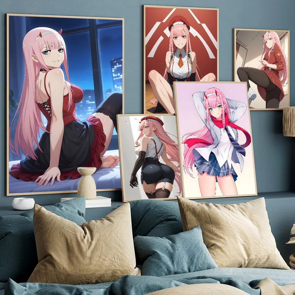 

Darling In The F-FranXX Anime Anime Posters Sticky Decoracion Painting Wall Art White Kraft Paper Wall Decor