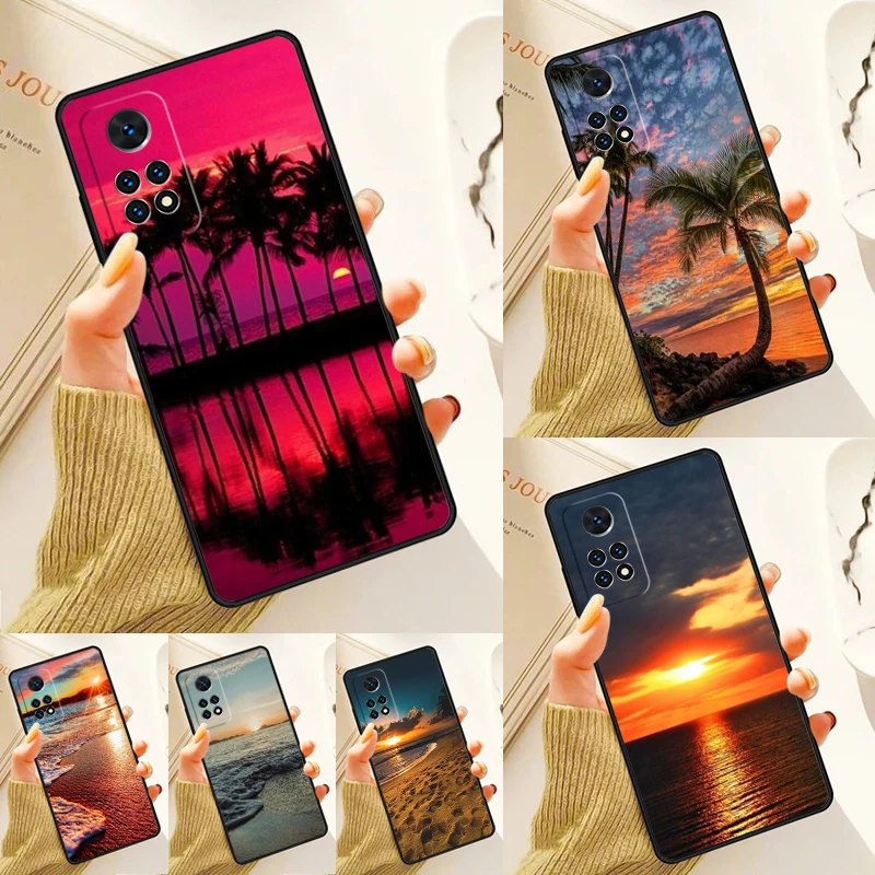 Summer Beach Sunset On Sea Case For Samsung Galaxy S24 Plus S23 S20 S21FE Lite S22 Ultra Note 20 S8 S9 S10 Phone Coque