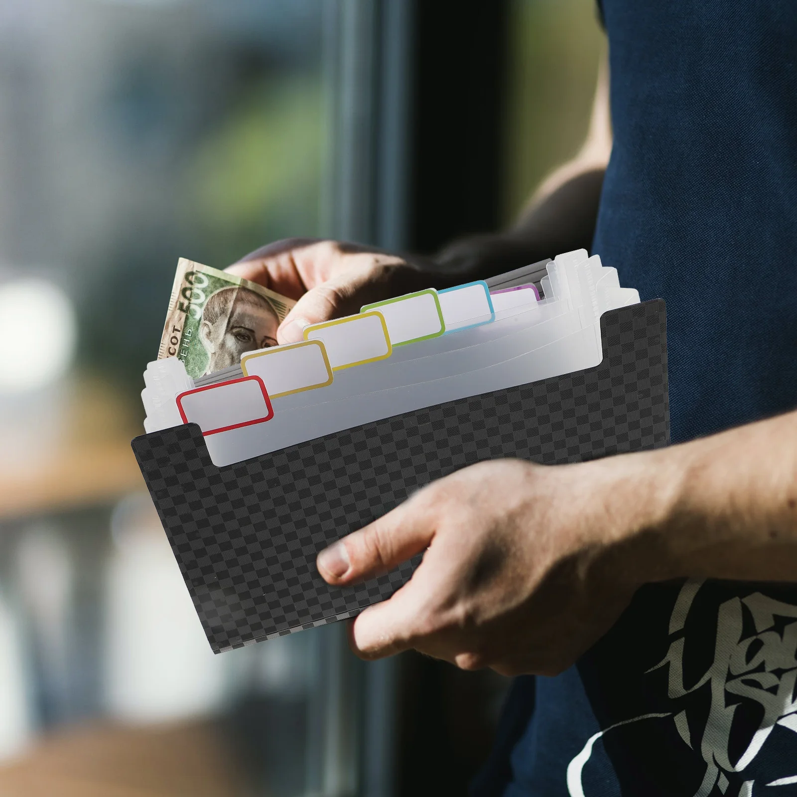 

Portable Document Folder A6 PP Material File Organizer Coin Wallet Lightweight Storage For Papers Receipts Vouchers Tickets