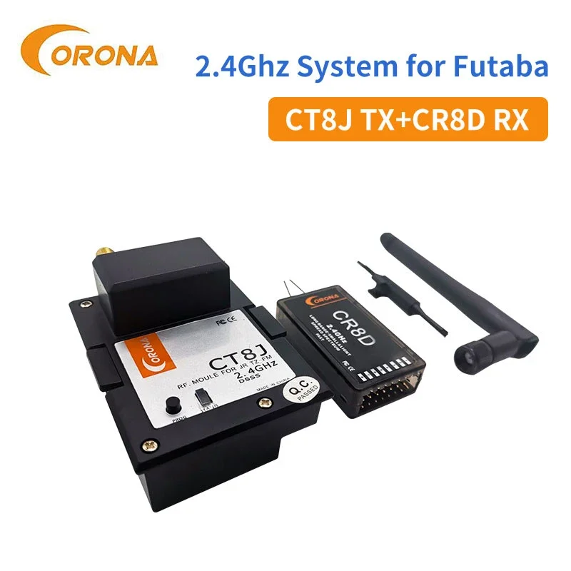 Corona 2.4Ghz JR Graupner Module & Rx Combo Kit CR4D CR8D+CT8J (V2 DSSS)RC Toy Model Transmitter