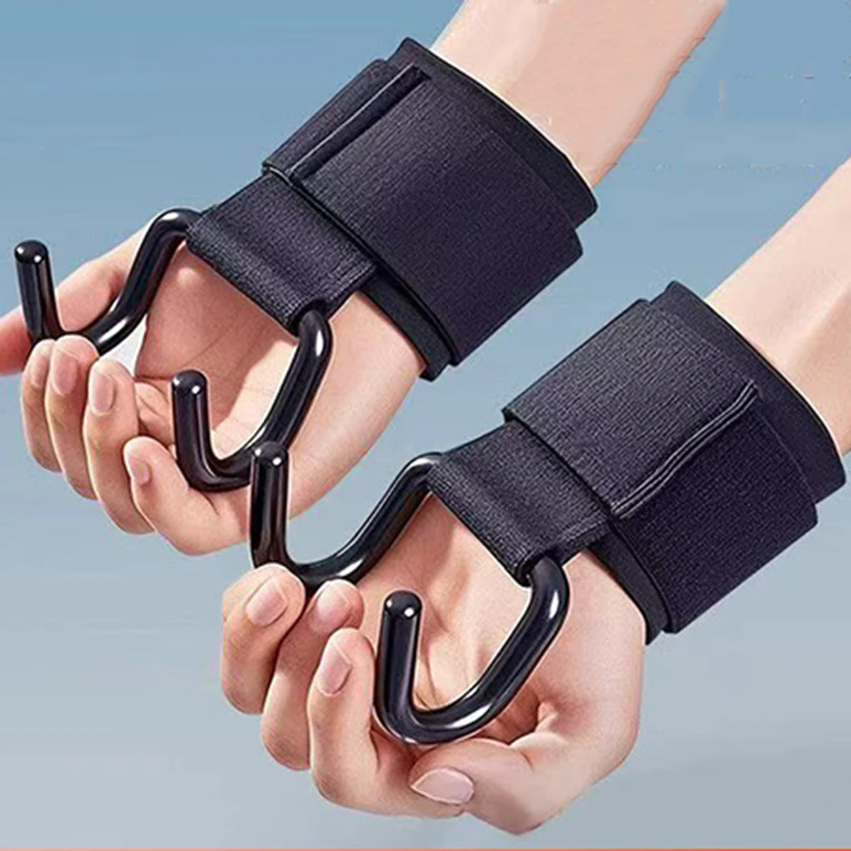 2pc Fitness Support Hook Pull Up Assist Hook, Traction Belt, Hanging Horizontal Bar Auxiliary Device, Barbell, Hard Pull, Anti S