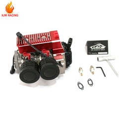 CNC Metal 58CC Engine Two Cylinders Kit for 1/5 Hpi Rovan Kingmotor Mcd Gtb Fg Ddt Fid Racing Baja Losi Truck RC CAR Parts