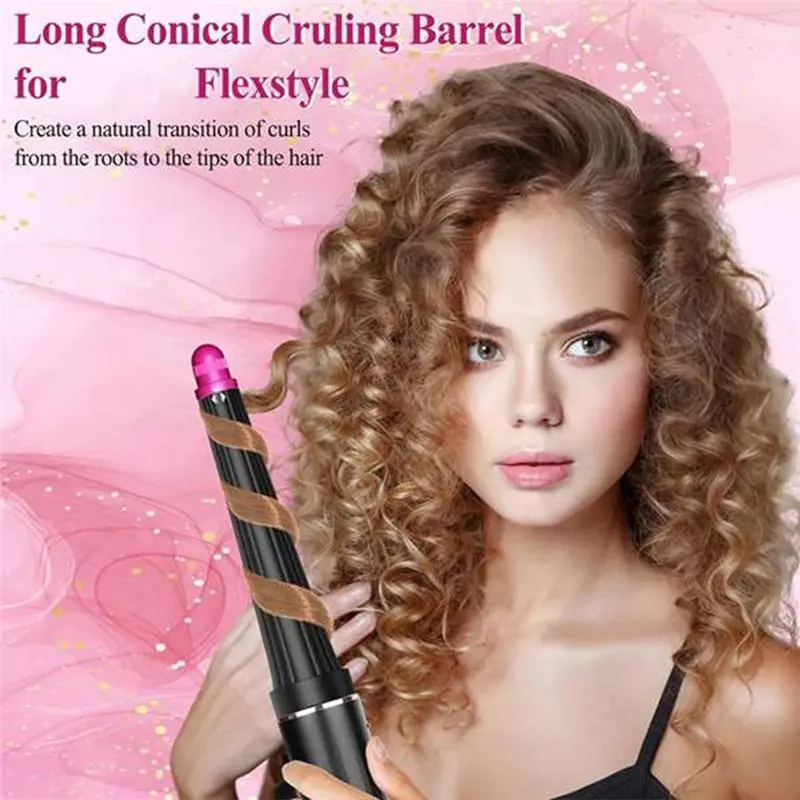 【SOLO TODAY】 Per Shark Flexstyle Ferro arricciacapelli Set di spazzole leviganti Barili conici e ferro arricciacapelli lungo Onda strutturata Capelli lisci St