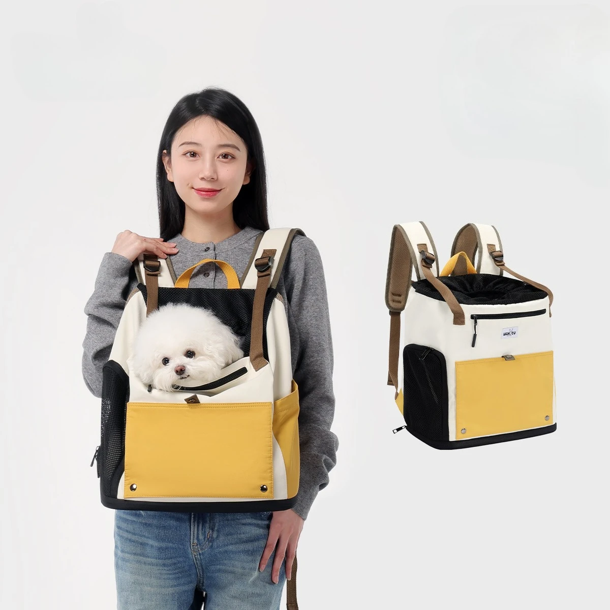 

Рюкзак-переноска для кошек и собак: дышащая, портативная, двойная наплечная сумка для прогулок на природе