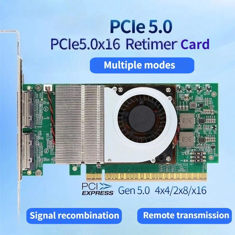 PCIe 5.0 Retimer Card MCIO X16/X8/Graphics Card/SSD PCIe5.0 Retimer MCIO 16X 4X Video Card GPU Hard Disk External Expansion Card