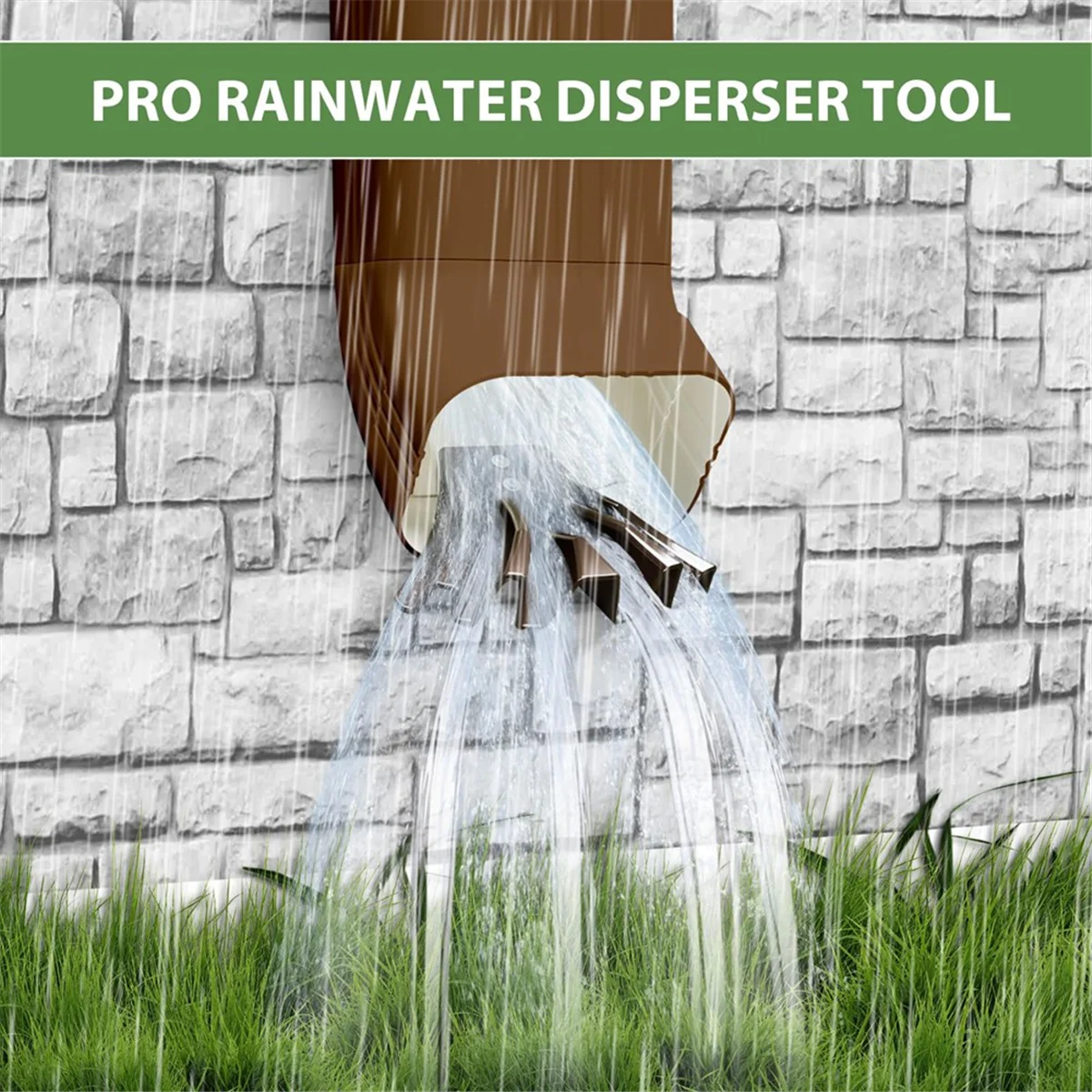 AA98 2PCS Gutter Downspout Diverter, Gutter Downspout Extensions for Rainwater Dispersal, Rain Gutter Disperser Brown