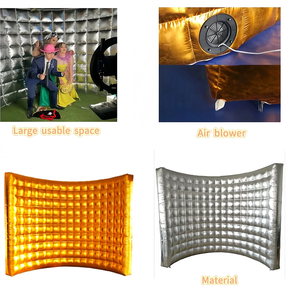 3-Meter Aufblasbare Fotobox-Wand Raumdekoration Selfie-Box Hintergrund, Fotobox-Gehäuse 360-Grad-Fotoshooting-Hintergrund für Partys – Detail 6